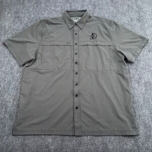 GameGuard Shirt Mens XXL 2XL Gray Check Fishing Outdoors Short‎ Sleeve Vented